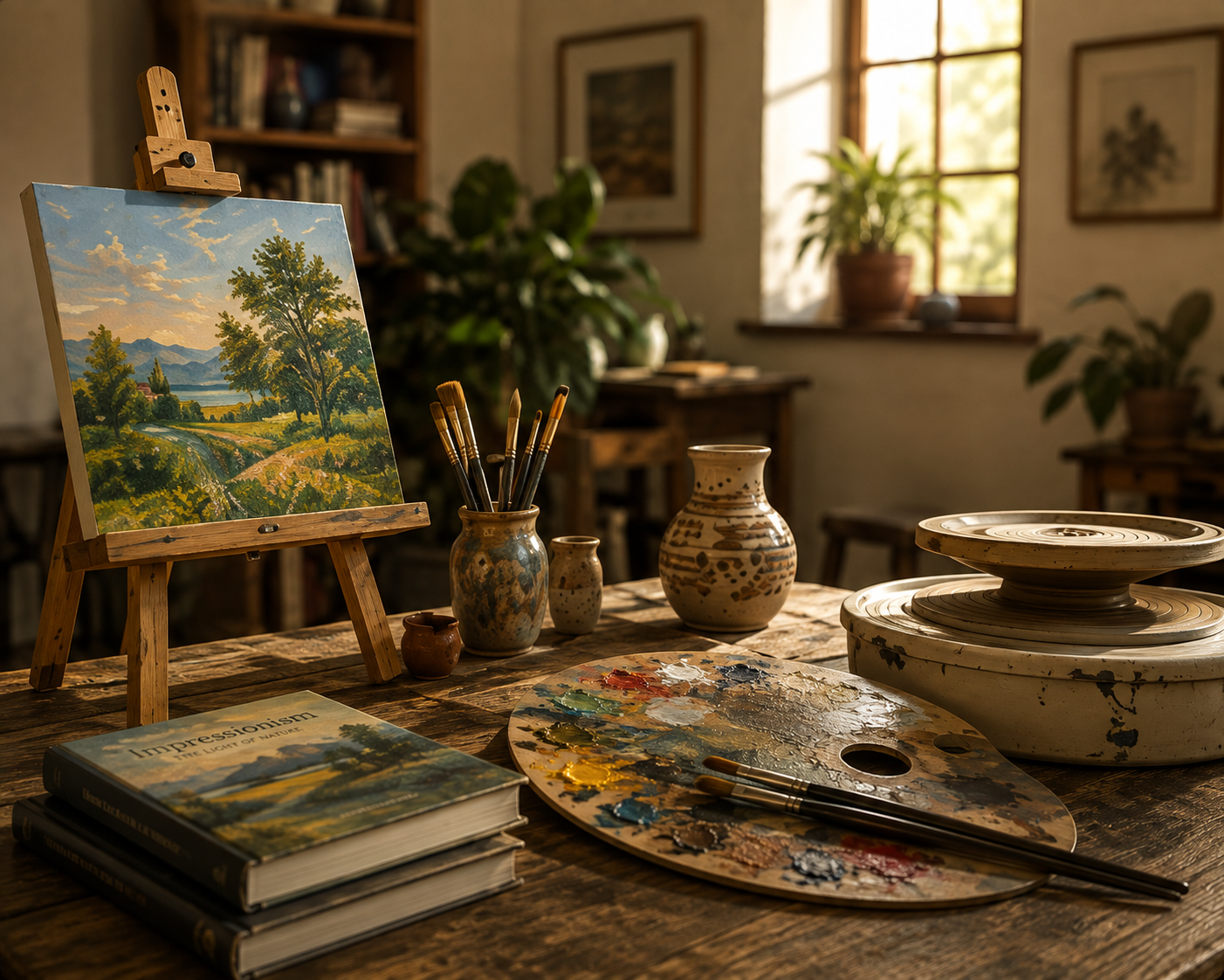 Art studio painting session